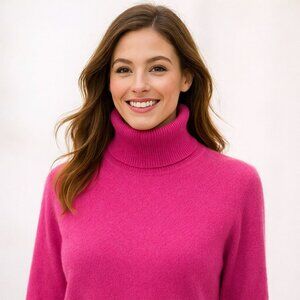 Marshall Fields Cashmere Turtleneck Sweater Womens Large Pink